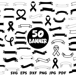 Ribbon Svg Banner Svg Label Svg Ribbon Banner Svg Text Banner Svg Banner Cut File Ribbon Cut File Cancer Ribbon Svg Banner Clipart Printable