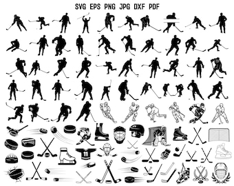 Eishockey SVG | Hockey Silhouette | Hockey Schnittdatei | Feldhockey Cricut | Sport SVG | Hockeyspieler SVG | Sport Silhouette | Hockey-Liebhaber-Design