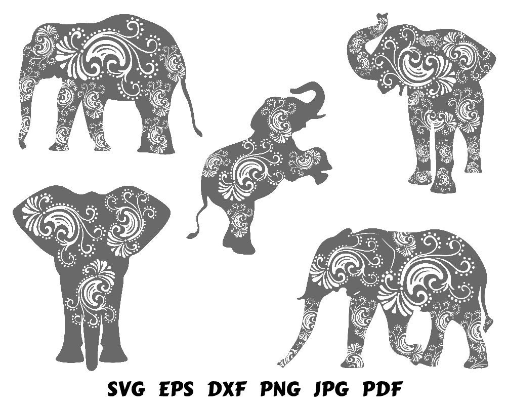 Download Elephant Svg Mandala Elephant Svg Elephant Bundle Svg Etsy