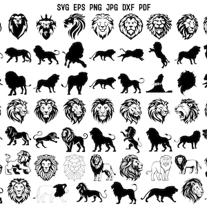 Lion Head SVG | Lion SVG | Lion Silhouette | Lion Cricut | King Lion Svg | Roaring Lion Head Svg | Wild Animal Svg | Animal Silhouette Png