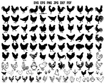 Chicken SVG | Chicken Silhouette | Rooster SVG | Animal Svg | Farm Svg | Farm Animals Svg | Farmhouse Svg | Chicken Cricut | Clipart Design