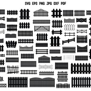Fence SVG | Fence Cut File | Fence Silhouette | Wooden Fence SVG | Iron Cast Fence SVG | Picket Fence Svg | Farm Svg | Cut Files for Cricut