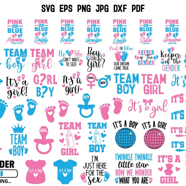 Pink or Blue Svg Gender Reveal Svg Baby Boy Svg Baby Girl Svg Keeper of the gender Svg Matching Tshirt Svg Baby Footprint Svg Boy or Girl