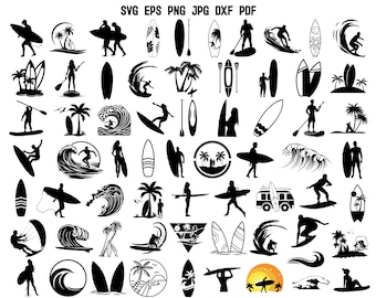 Surfing SVG | Beach SVG | Summer SVG | Surfing Cricut | Cut files | Clipart | Surfboard Svg | Beach Clipart | Beach T shirt Commercial Use
