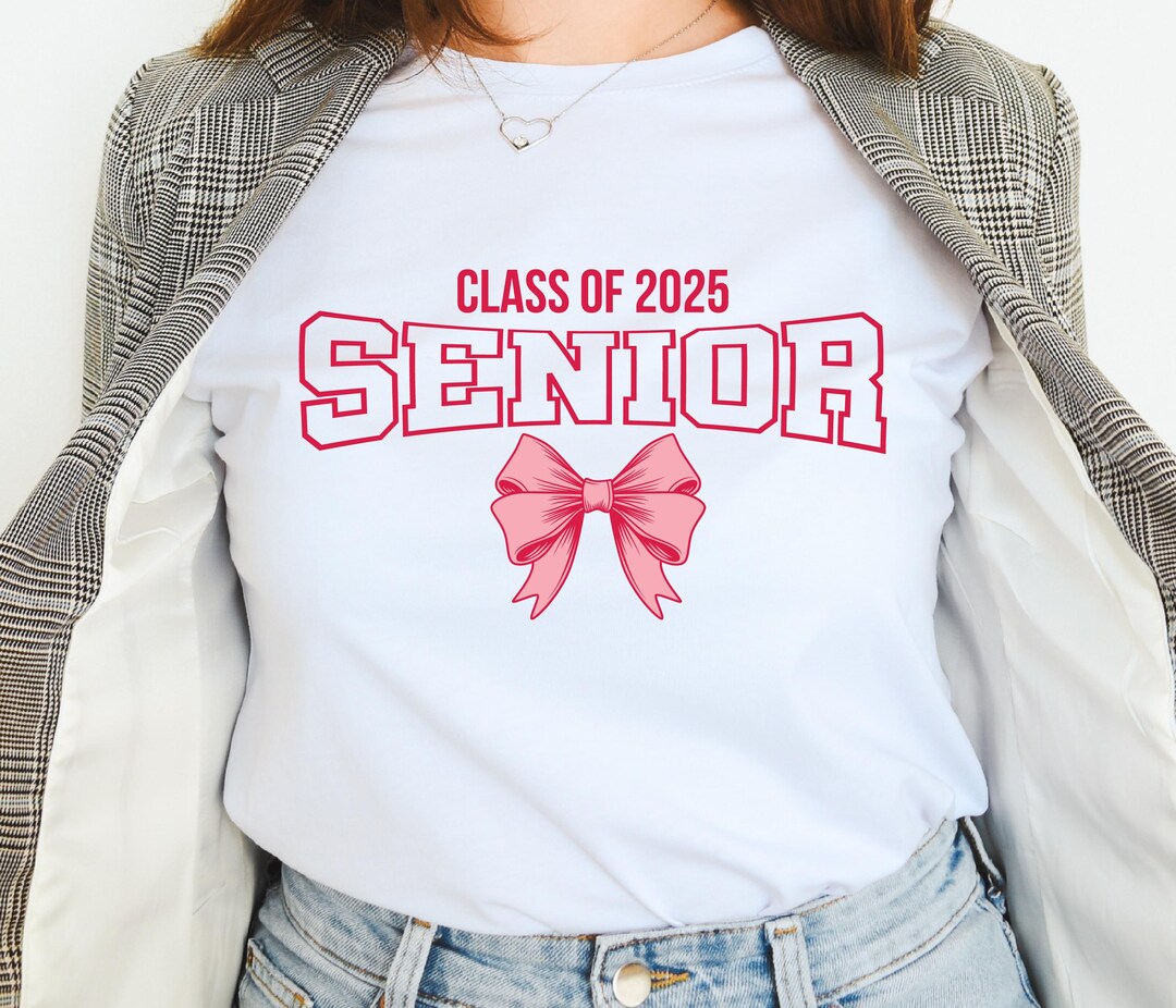 Pink Bow Senior SVG | Coquette Graduation SVG | Class of 2025 Svg ...