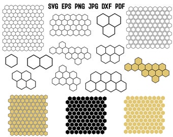 Honeycomb Pattern SVG | Honeycomb Bee Pattern | Hexagon Pattern SVG | Honeycomb Cut File | Honeycomb Pattern Cricut Clipart Silhouette PNG