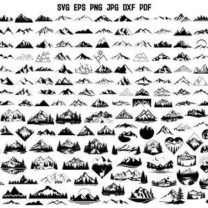 Mountains SVG | Mountains Range SVG | Nature Scene Svg | Outdoors Adventure Svg | Landscape SVG | Adventure Svg | Mountains Silhouette Png