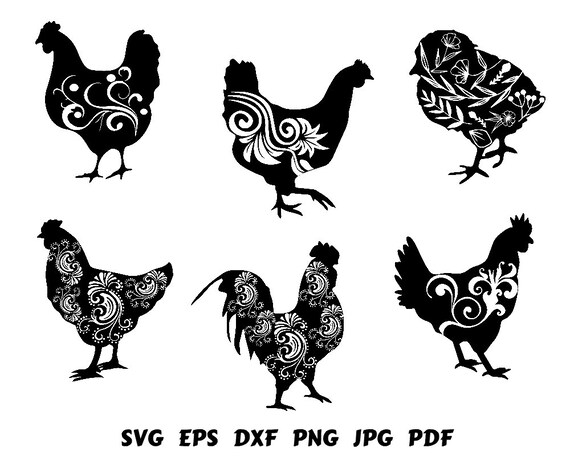 Download Chicken Svg Hen Svg Rooster Svg Farm Animal Svg Etsy