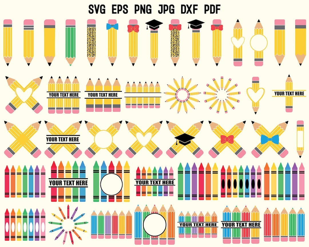 Pencil SVG PNG Pencil Clipart Teacher SVG School Svg Pencil Monogram
