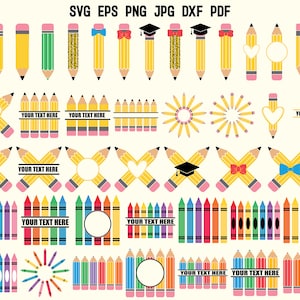 Pencil SVG PNG | Pencil Clipart | Teacher SVG | School Svg | Pencil Monogram | Pencil Name Svg | Crayon Svg | School Supplies Svg | T shirt