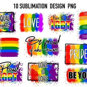LGBT Gay Pride Sublimation Design Bundle Gay Sublimation Gay Shirt Png Lesbian Png Rainbow Png Self Confidence PNG Self Love Png Pride PNG