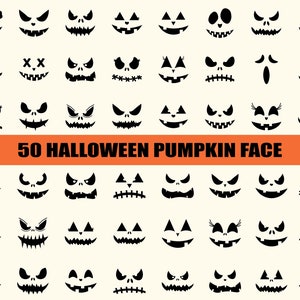 Halloween Pumpkin Face SVG | Halloween SVG | Pumpkin Face Cut File Cricut Clipart | Pumpkin Face Silhouette | Halloween Printable T shirt