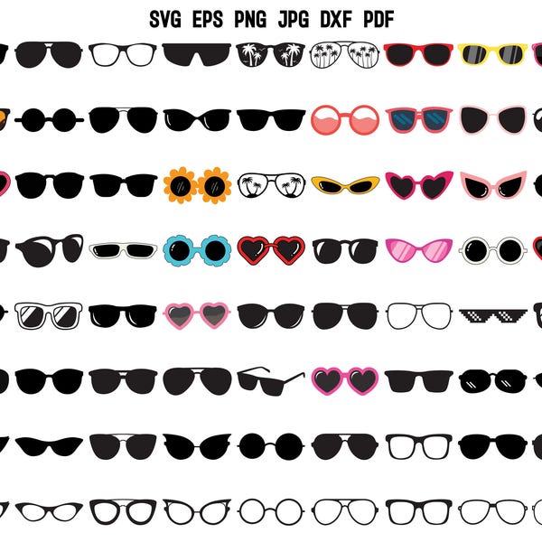 Sunglasses SVG | Retro Vintage Sunglasses SVG | Beach Sunglasses Svg | Beach Svg | Summer Svg | Beach Vibes Svg | Cut files for Cricut PNG