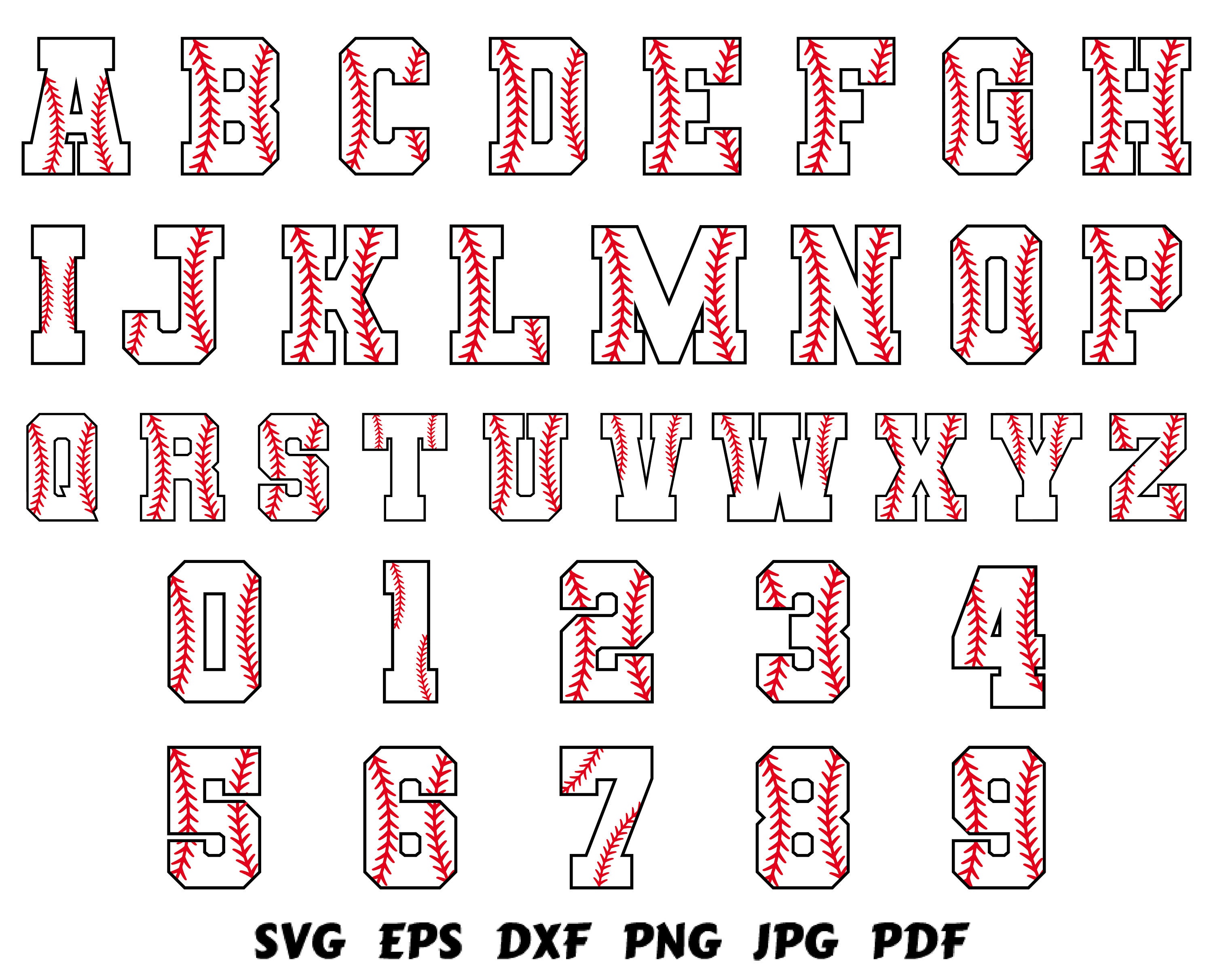 Baseball Font Svg Baseball Letters Svg Baseball Alphabet Svg Etsy