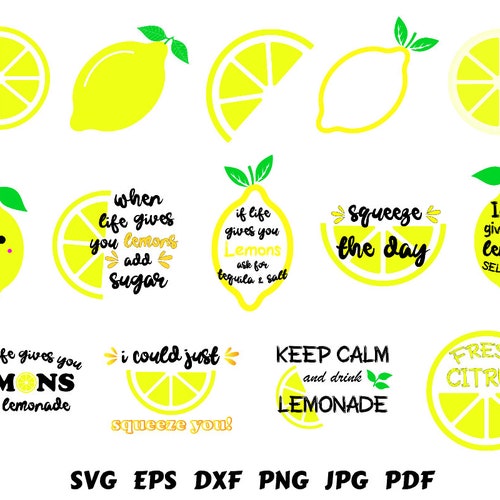 Lemon Svg Summer Svg Lemons Bundle Svg Lemon Cut File Lemon - Etsy