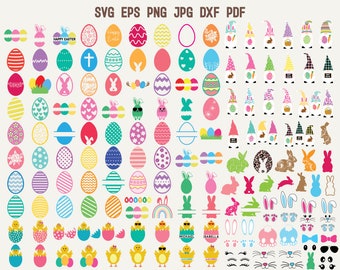 150 イースター SVG バンドル | イースター エッグ SVG | イースター バニー SVG | イースター カット ファイル | Cricut | クリップ アート | 即時ダウンロード | 商用利用 | バニー