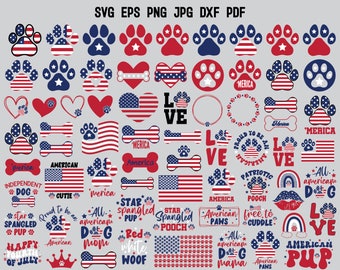 4th of July Dog SVG | Independence Day Svg | America SVG | Dog Svg | America Dog Bandana Svg | Patriotic Svg | Flag Svg | USA Svg | Clip Art