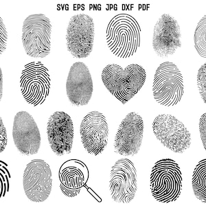 Fingerprint SVG | Fingerprint Silhouette | Thumbprint SVG | Biometric Svg | Fingerprint Cricut | Fingerprint Cut File | Vector | Decal  Png