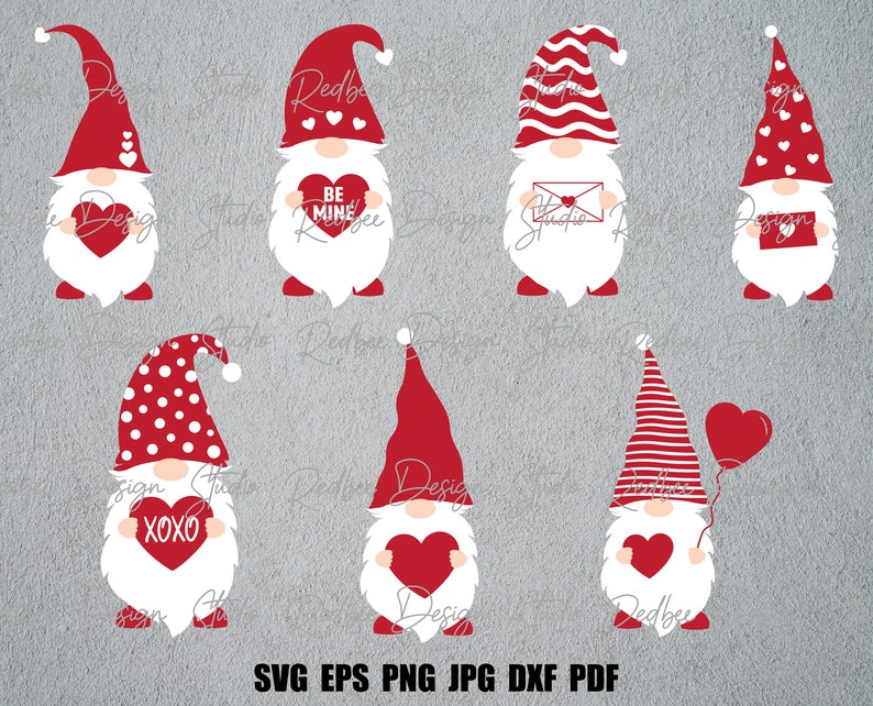 Valentine's Day Gnome Svg Gnome Svg Gnomes Bundle Svg Valentine Svg ...