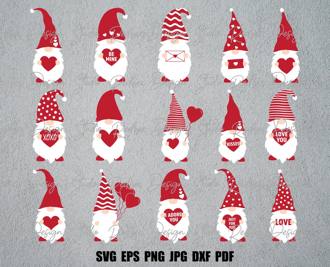 Valentine's Day Gnome Svg Gnome Svg Gnomes Bundle Svg Valentine Svg ...