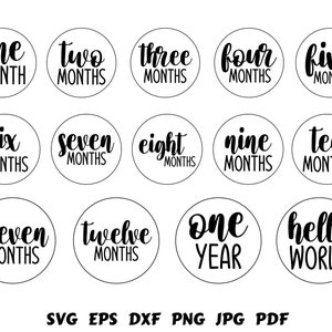 Baby Milestone Svg Monthly Milestone Svg Newborn Svg Baby Svg Baby Girl Svg Baby Boy Svg Baby Announcement Svg One Year Svg Baby Sign Print