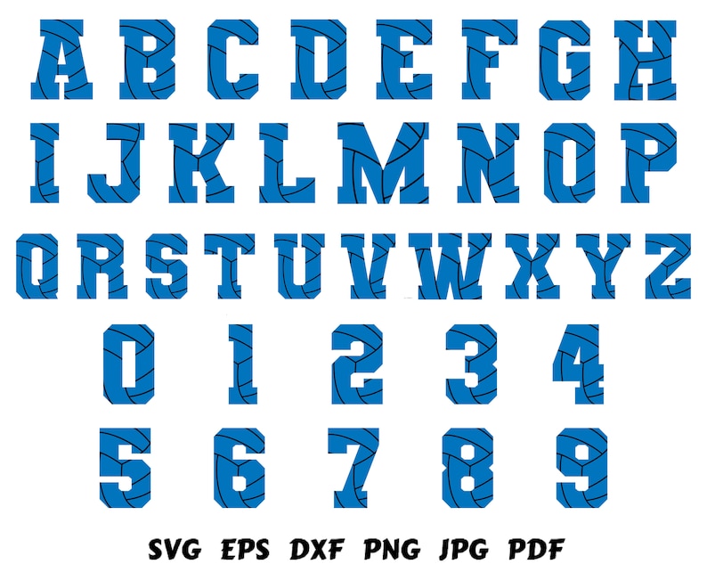 Volleyball Font Svg Volleyball Letters Svg Volleyball Alphabet Etsy