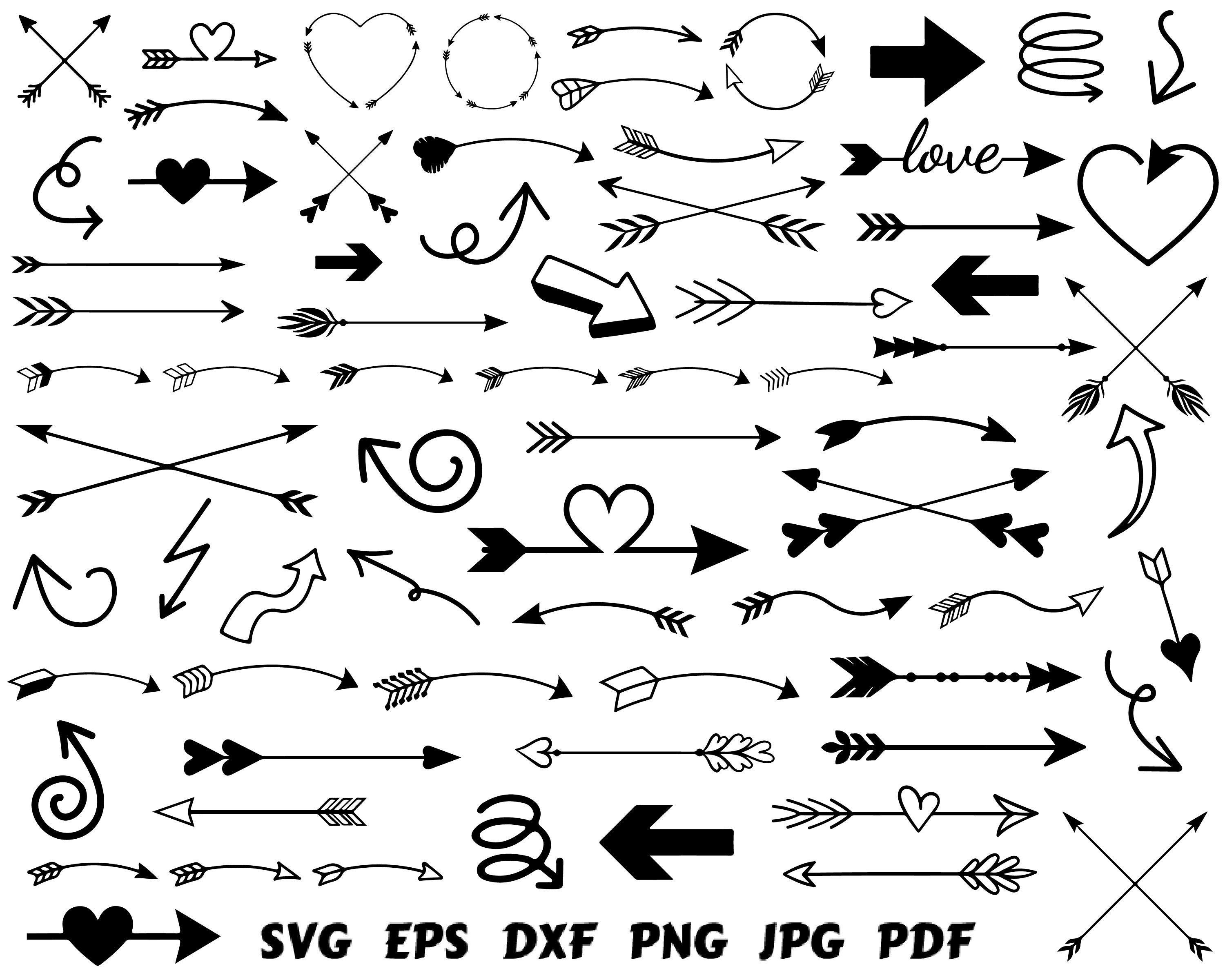 70 Arrow Svg Arrow Svg Bundle Arrow Clipart Arrow Cut | Etsy