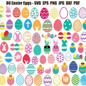 Easter Eggs SVG | Easter SVG | Eggs SVG | Easter Eggs Cricut | Easter Eggs Clip Art | Easter Eggs Cut File | Easter Split Monogram | Print