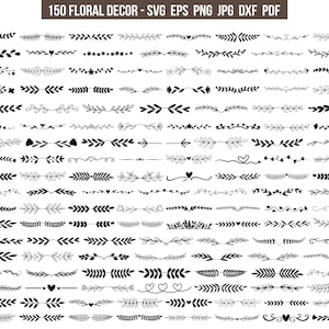 Dekorativer Textteiler SVG | Textteiler SVG Schnittdatei | Hochzeit Ornamente Svg | Teiler Svg | Florales SVG | Dekor Svg | Datei ausschneiden | Cricut