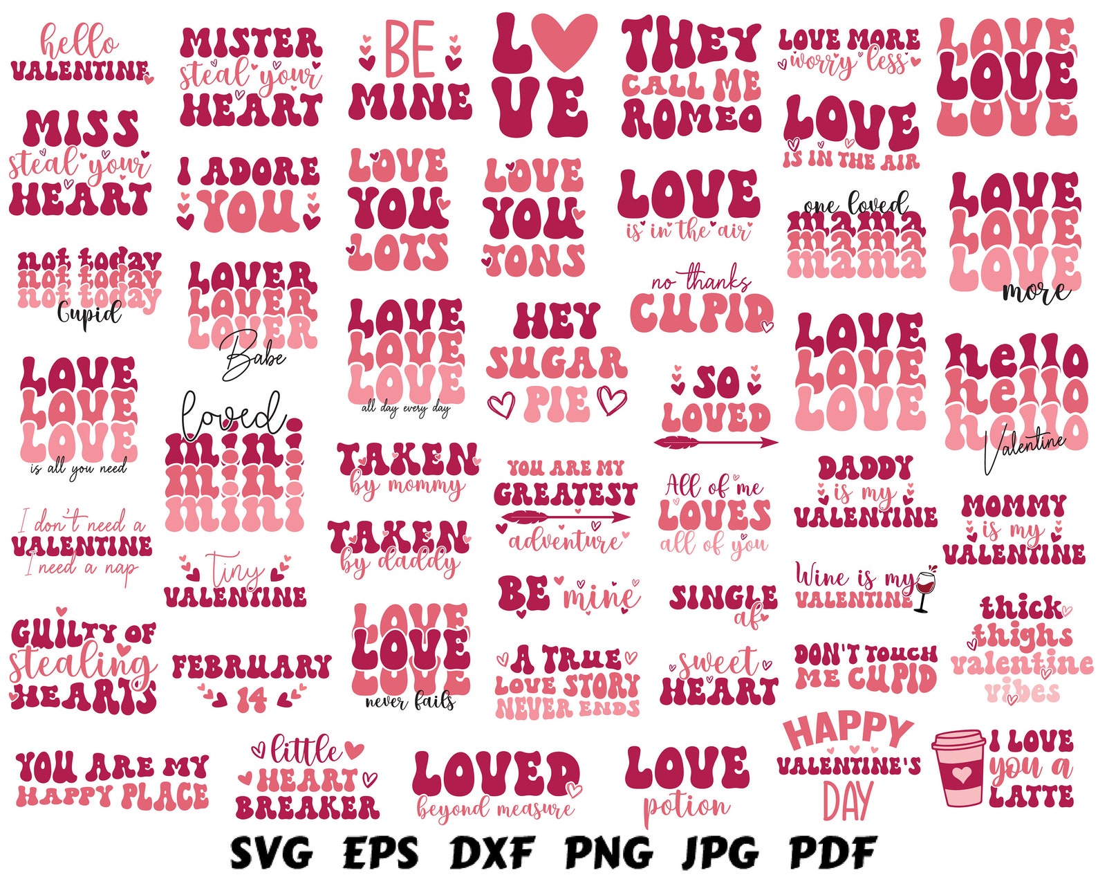 Valentine's Day Svg Retro Svg Valentine Quotes Svg Love - Etsy