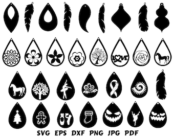 Orecchino Svg Bundle / Leather Orecchini Svg / Orecchino Modello / Orecchino Cut File / Teardrop Svg / Jewerly Svg / Orecchino impilati Svg / Tear Drop