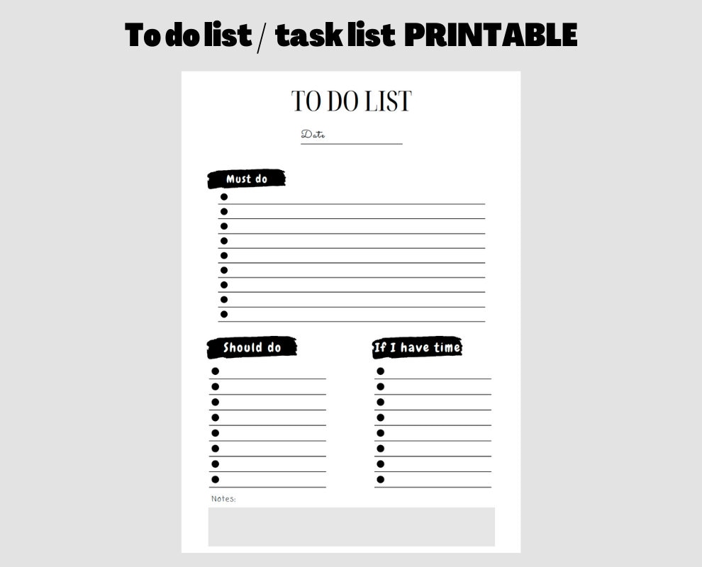 To Do List Plantilla To Do List Printable to Do List Planner Task List Template to - Etsy