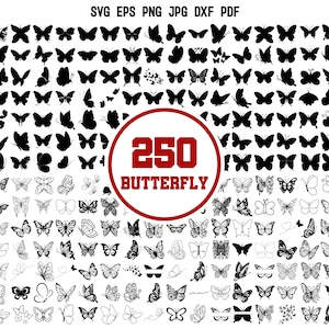 Papillon SVG | Silhouette papillon | Cricut papillon | Fichier de coupe papillon | Clipart papillon | Svg de papillons volants | Conception en couches