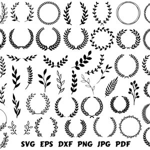 Wreath Svg Bundle Wreath Svg Circle Svg Laurel Wreath Svg Floral Wreath Svg Wreath Monogram Laurel Wreath Clipart Laurel Circle Wedding SVG