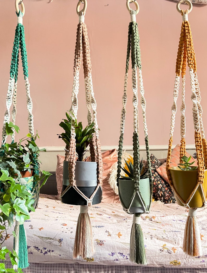 Garden Plant Hanger Macrame Hanging Planter Basket Rope Flower Pot Holder DeFEM Garden Plant Hanger Macrame Hanging Planter Basket Rope Flower Pot Holder DeFEM