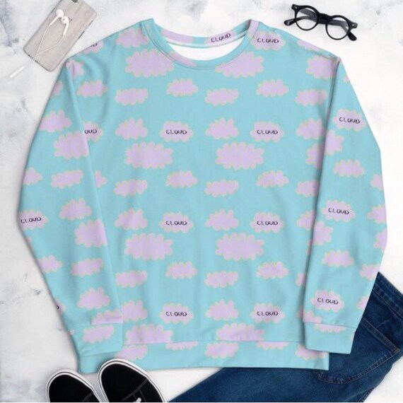 cloud print sweater