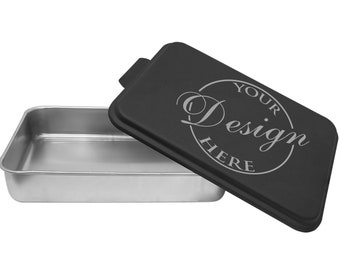 Custom Engraved Cake Baking Pan with Copper Color Lid | Aluminum Cake Pan with Engraved Colored Lid | Personalized Cake Pan Kitchen Utensils