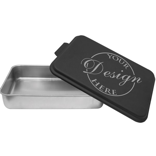 Custom Engraved Cake Baking Pan with Copper Color Lid | Aluminum Cake Pan with Engraved Colored Lid | Personalized Cake Pan Kitchen Utensils