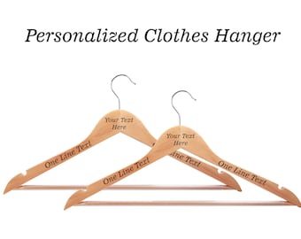 Personalized Wooden Bridesmaid Cloth Hangers | Wooden Engraved Hanger for Bride Bridal Gift | Custom Solid Maple Wedding Dress Hanger