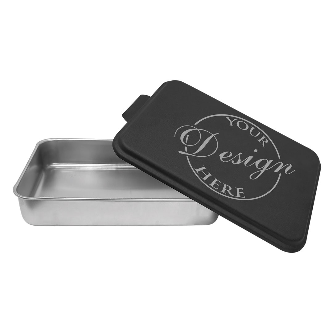Custom Engraved Cake Baking Pan With Copper Color Lid Aluminum Cake Pan