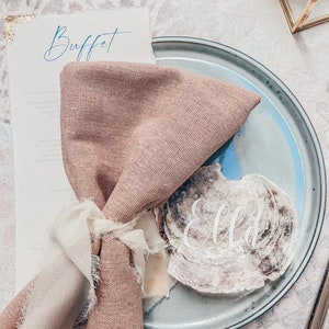 Namensschild, Platzkarten, Muschelscheiben personalisiert, Hochzeit, Feier, Tischkarte, Muschel, Urlaub, Gastgeschenke