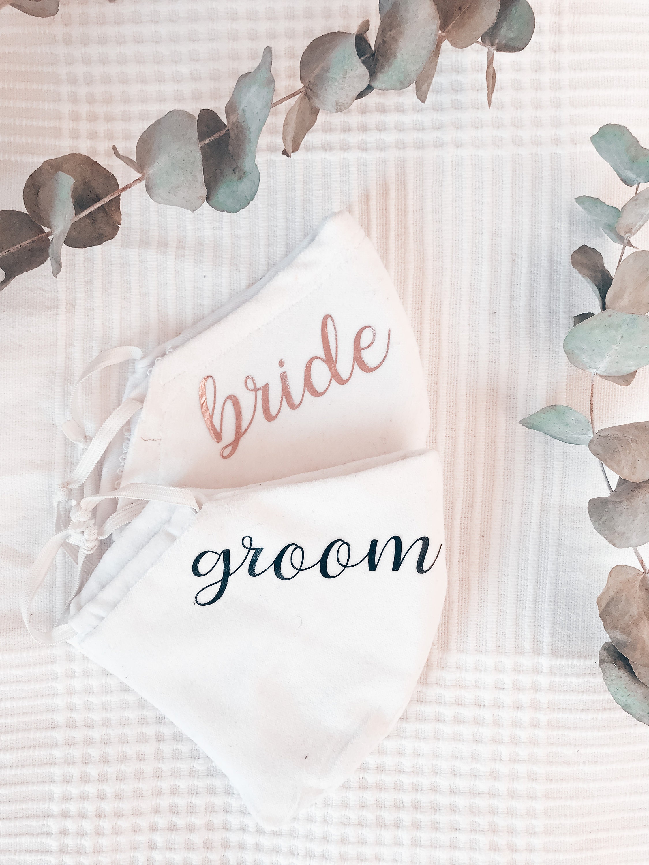 Bride &amp; groom Bügelbilder für eine Maske Corona Hochzeit / Etsy