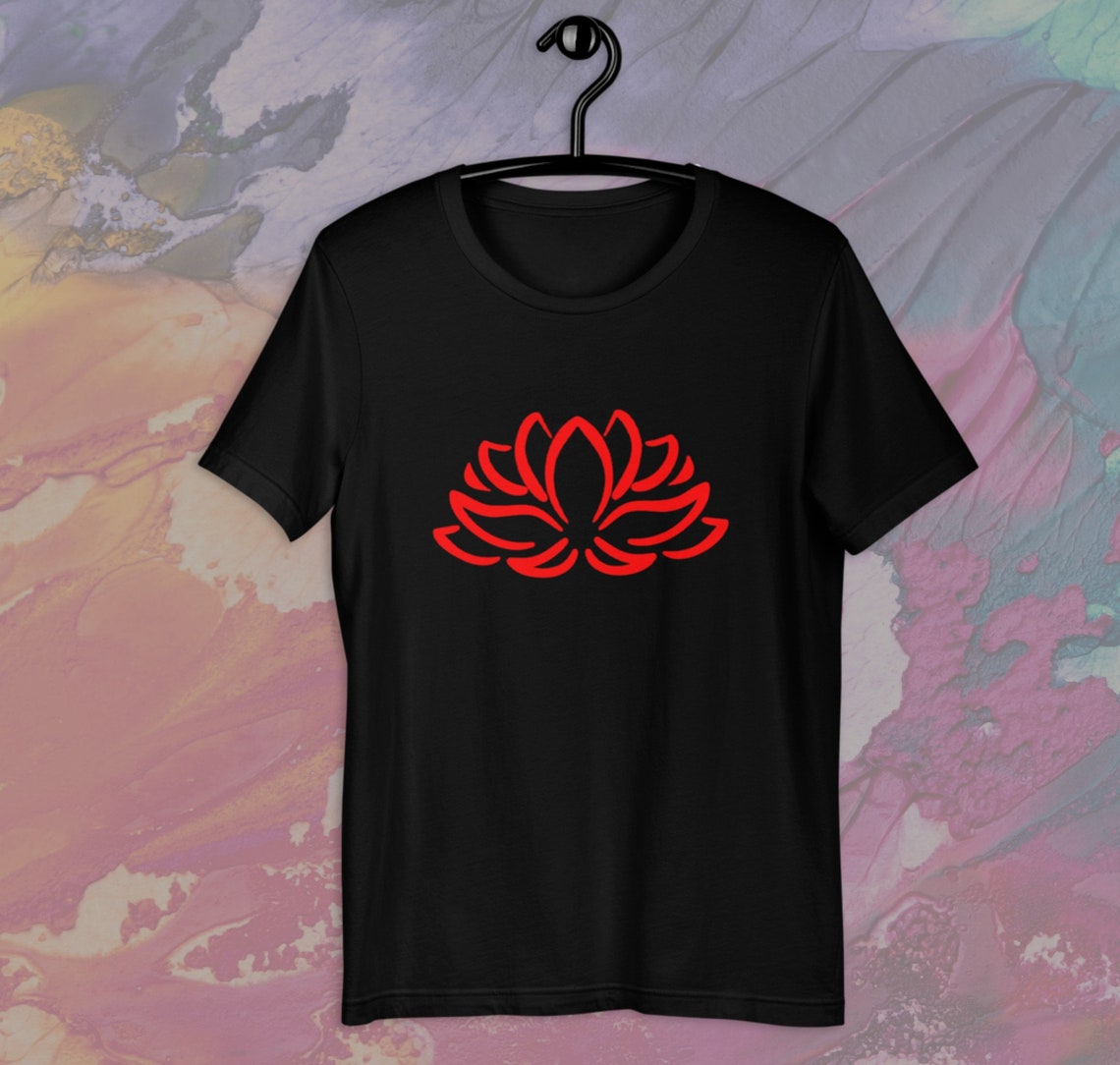 Lotus Flower Tshirt Lotus Shirt Lotus Pattern Tee Womens Etsy