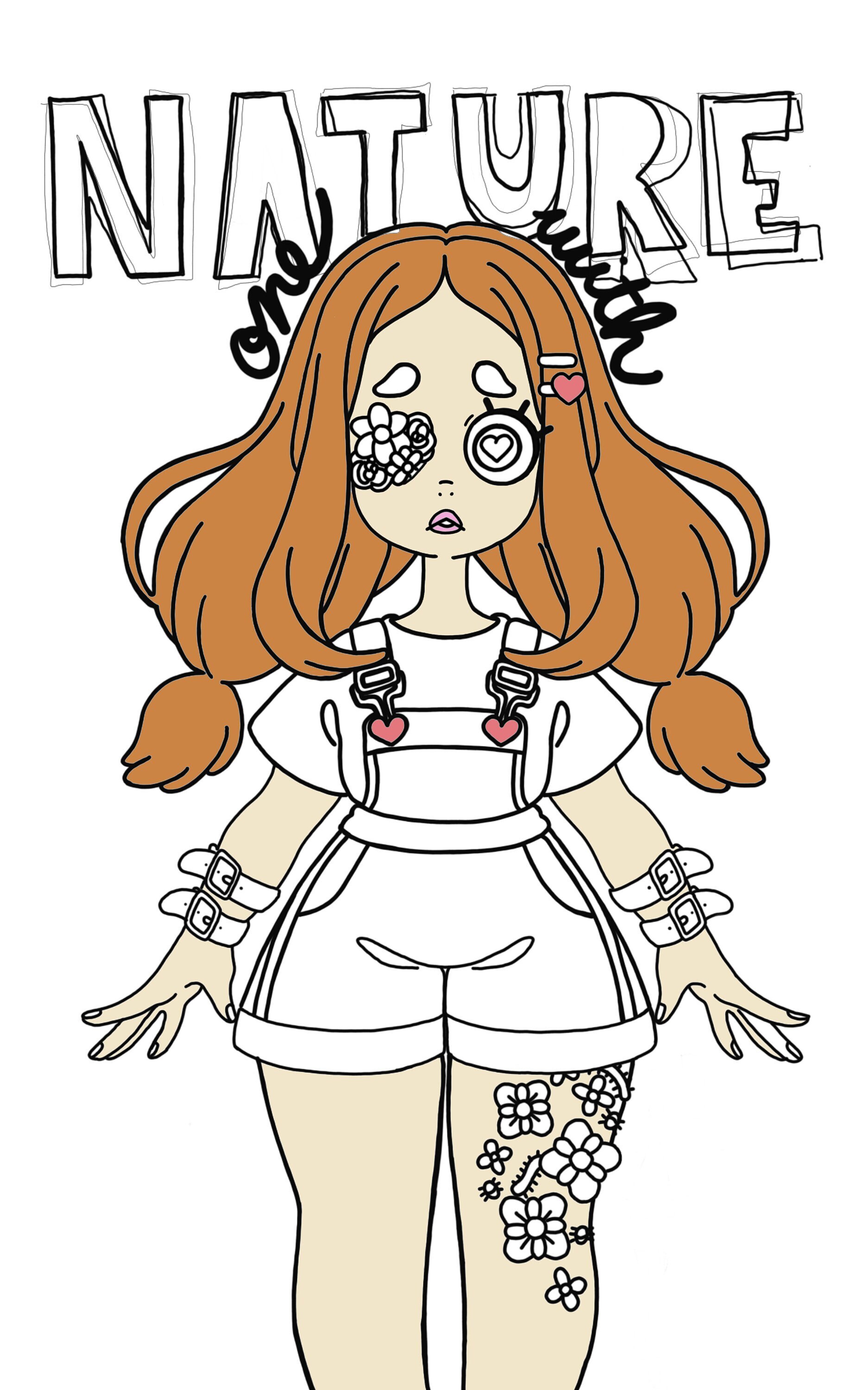 PRINTABLE MONSTER GIRLS Coloring Page One With Nature Etsy Canada