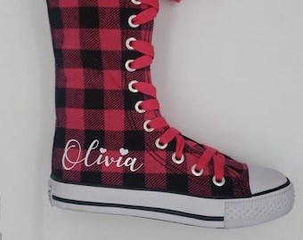 pink knee high converse