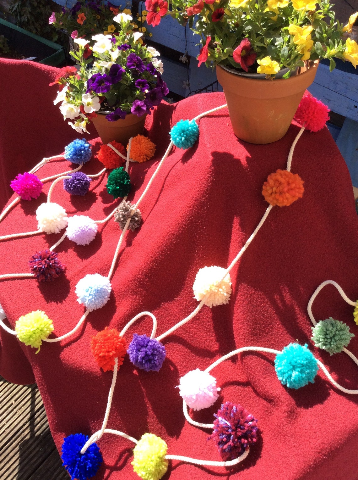 Colourful Pom Pom Bunting Etsy