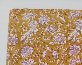 Edredón Kantha floral acolchado a mano con estampado de bloques, colcha Kantha con estampado de bloques florales, manta Kantha, mantas Kantha, ropa de cama, edredón
