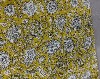 Edredón Kantha con estampado floral amarillo, acolchado a mano, colcha Kantha con estampado floral, manta Kantha, mantas Kantha, ropa de cama