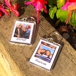 Custom Text Style Keyring/ Keychain - Personalised Photo and Text with Emoji’s too - Gift/Christmas Gift