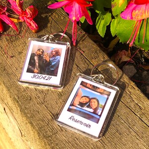 Custom Text Style Keyring/ Keychain - Personalised Photo and Text with Emoji’s too - Gift/Christmas Gift